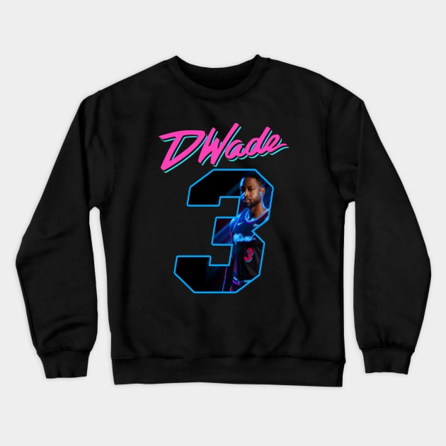 Dwade #3  Miami Vice City Crewneck Sweatshirt by Niko Neon